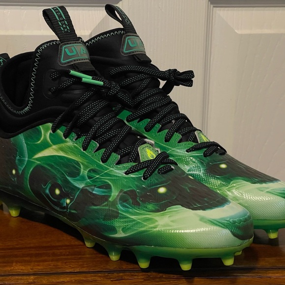 Under Armour UA Spotlight Lux MC LE Slime Football Cleats 11.5 3025376-001 NEW - Picture 2 of 8